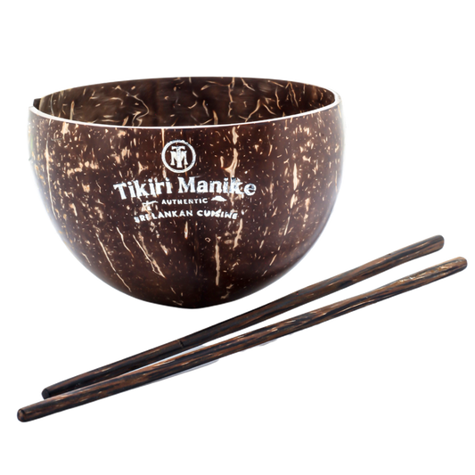 Coconut Shell Bowl with Chopsticks