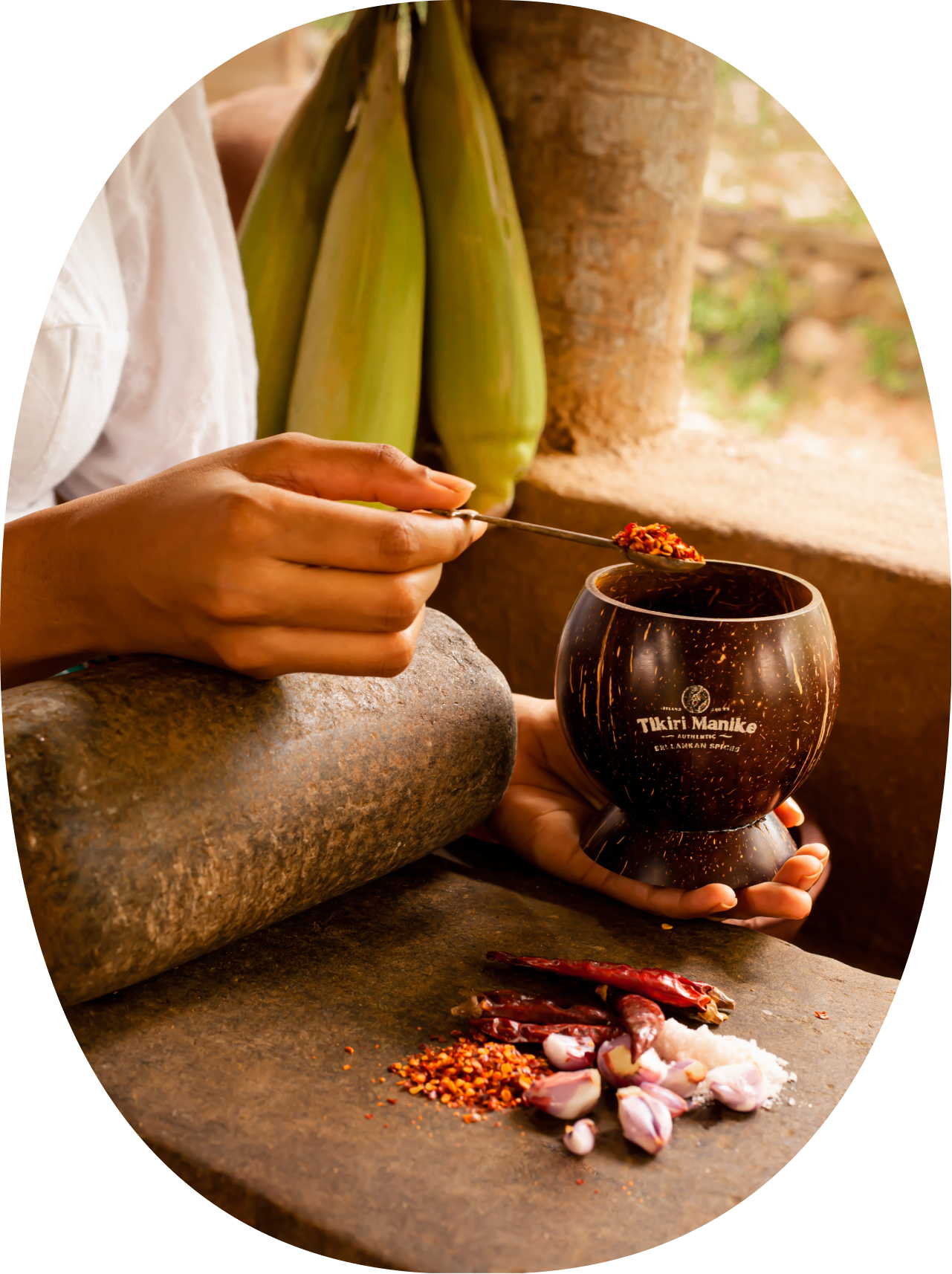 Tikiri Manike Coconut Shell Spice Jar